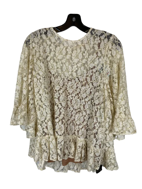 Savings Galore Top 3/4 Sleeve By Michael By Michael Kors In Tan, Size: L