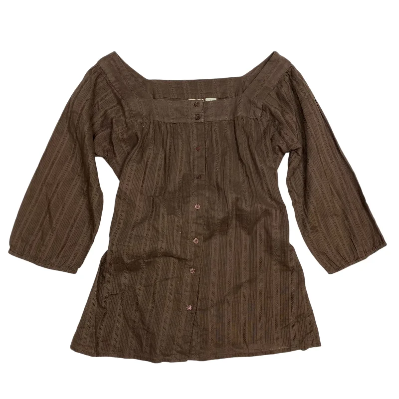 Value Deals Top 3/4 Sleeve By Vintage Doc Missy In Brown, Size: L