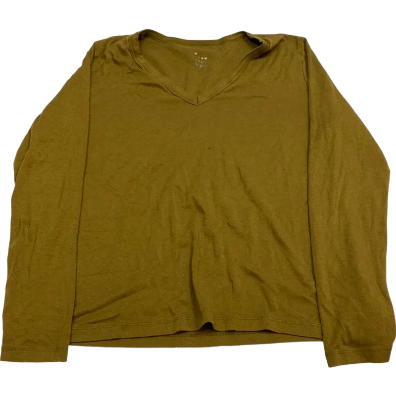 Lowest Price Top Long Sleeve Basic By A New Day In Green, Size: Xxl