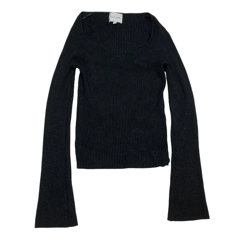 Seasonal Clearance Top Long Sleeve Basic By Pink Rose In Black, Size: L