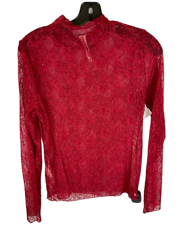 Limited Edition Top Long Sleeve By Anthropologie In Red, Size: M
