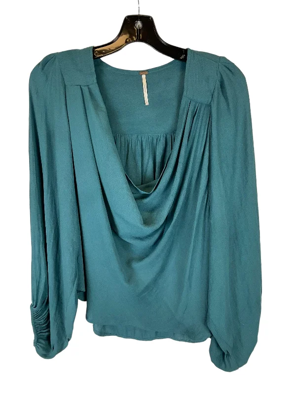 Sale Event Top Long Sleeve By Free People In Teal, Size: Xs