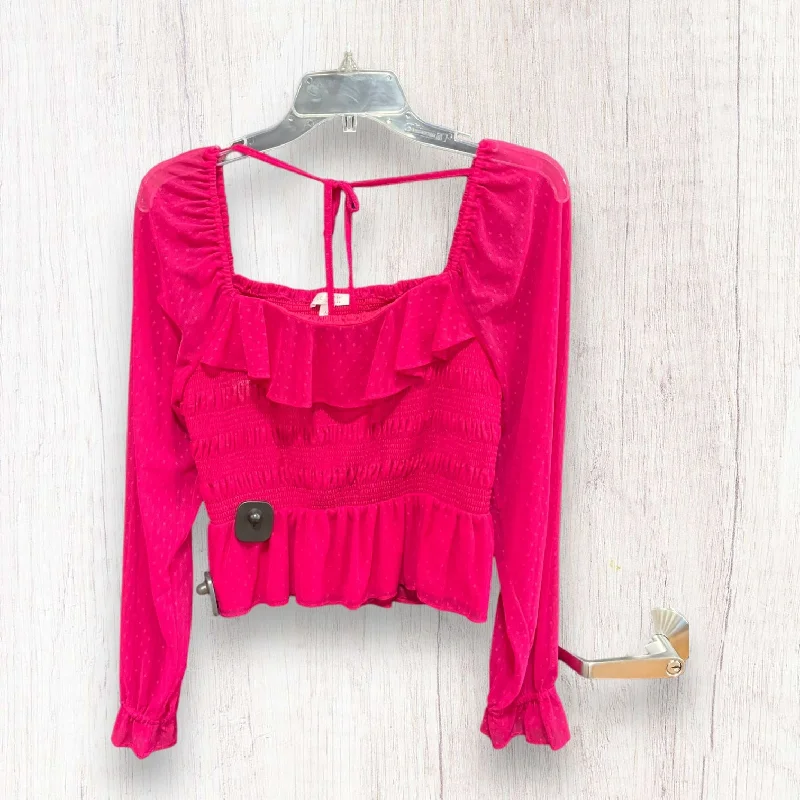 Deep Discounts Top Long Sleeve By Lc Lauren Conrad In Pink, Size: M