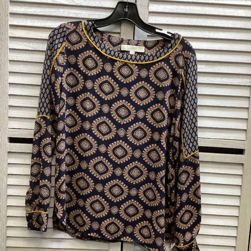 Daily Deals Top Long Sleeve By Loft In Multi-colored, Size: Xs