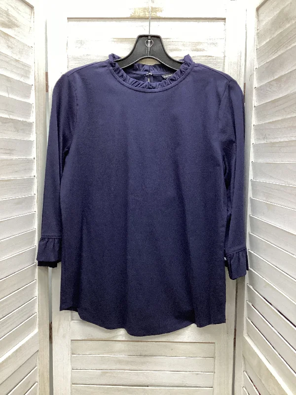 Exclusive Savings Top Long Sleeve By Loft In Navy, Size: Mp