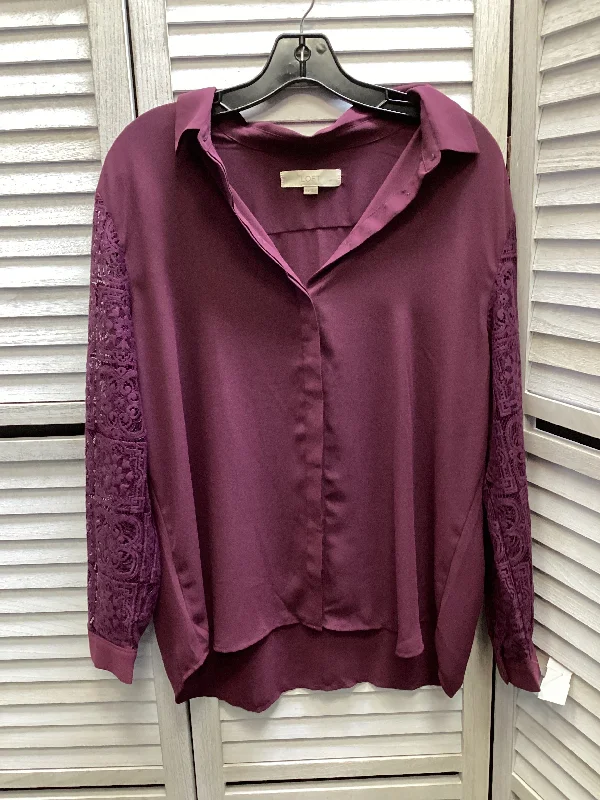 Best Deals Top Long Sleeve By Loft In Purple, Size: Xl