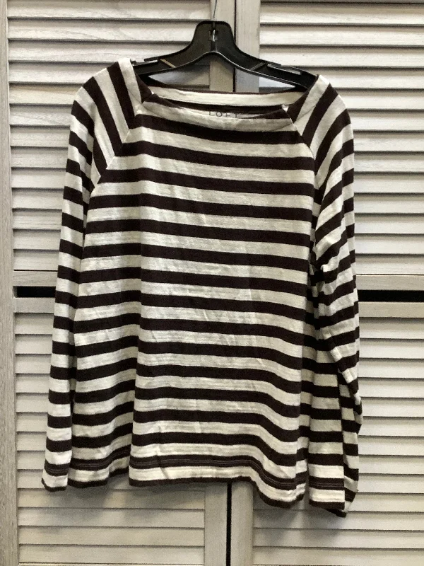 Buy Now Top Long Sleeve By Loft In Striped Pattern, Size: Xl