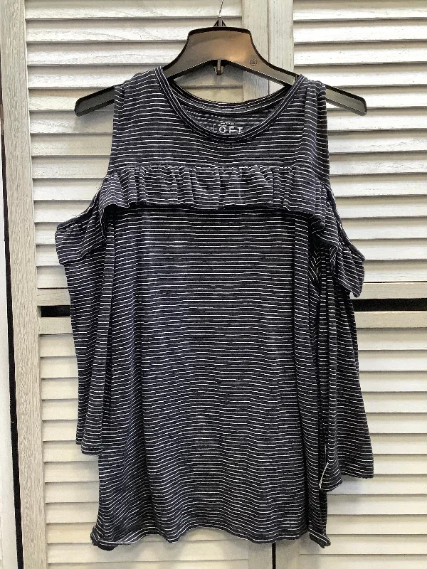 Instant Discount Top Long Sleeve By Loft In Striped Pattern, Size: Xl