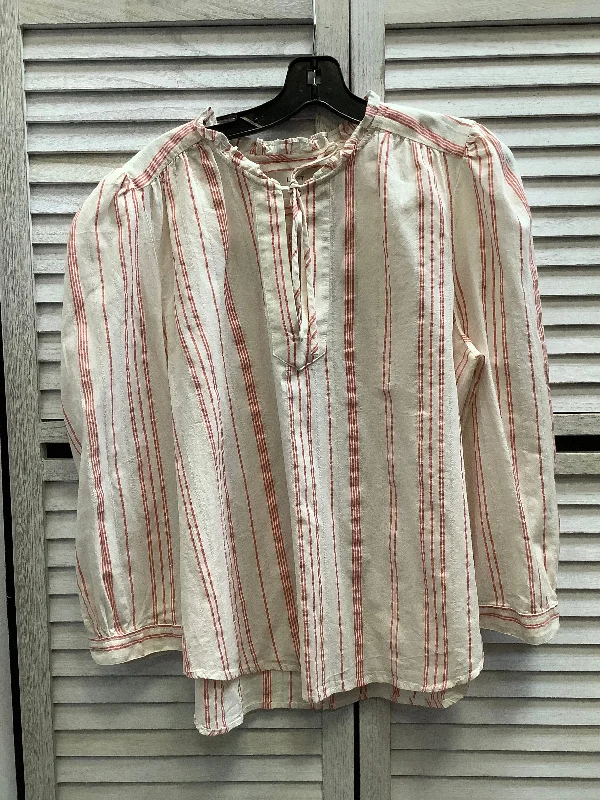 Exclusive Savings Top Long Sleeve By Loft In Striped Pattern, Size: Xl