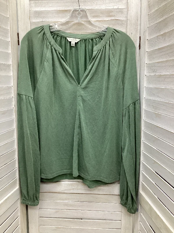 Season Finale Sale Top Long Sleeve By Lucky Brand In Green, Size: S