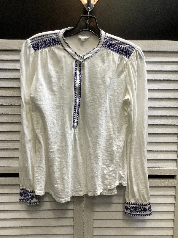 Inventory Reduction Top Long Sleeve By Lucky Brand In White, Size: M