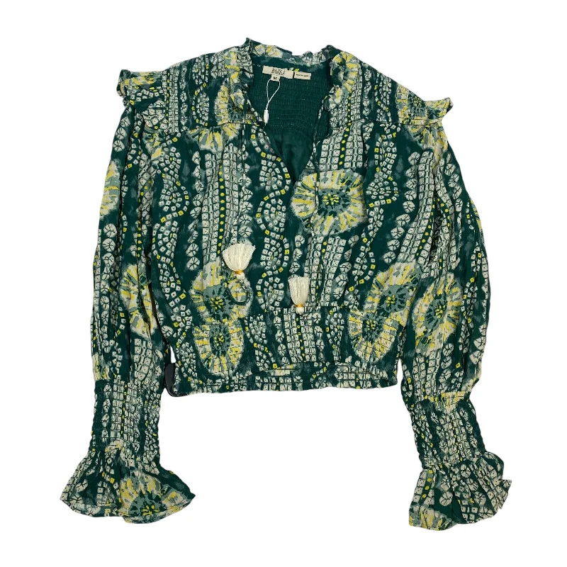 Online Exclusive Top Long Sleeve By Mahila In Green, Size: M