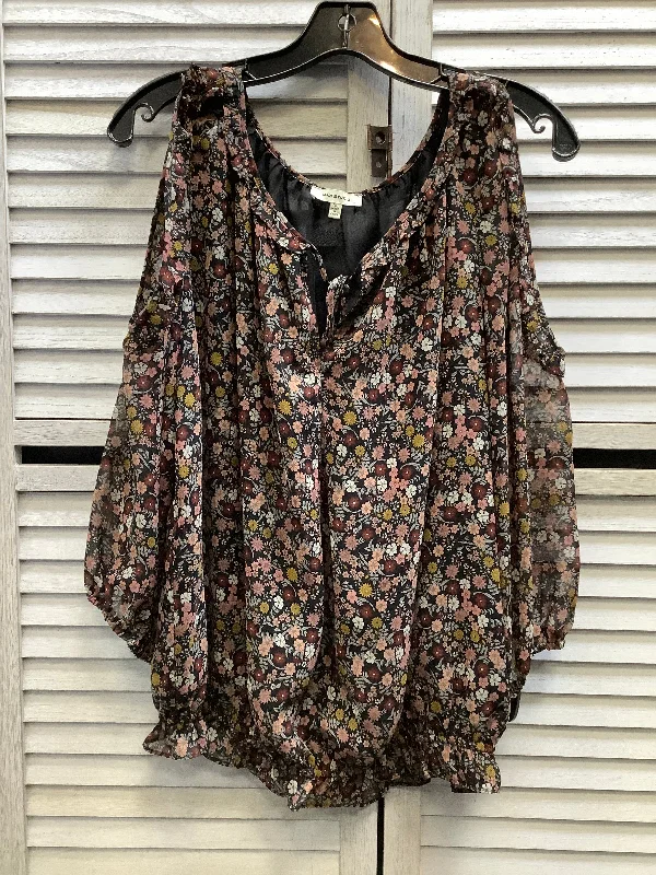 Huge Savings Top Long Sleeve By Max Studio In Floral Print, Size: Xl