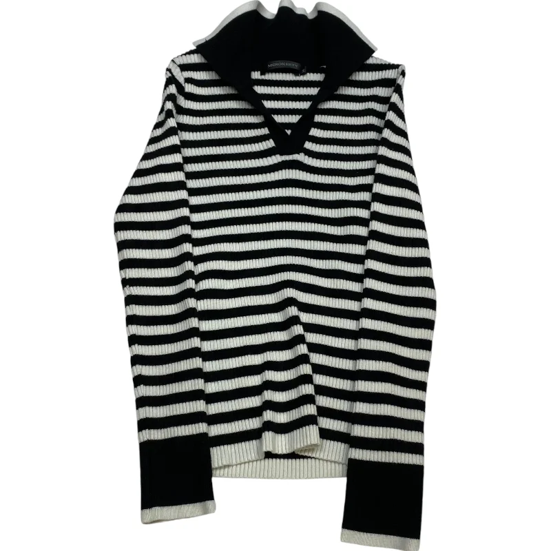 Special Savings Top Long Sleeve By Merokeety In Black & White, Size: M