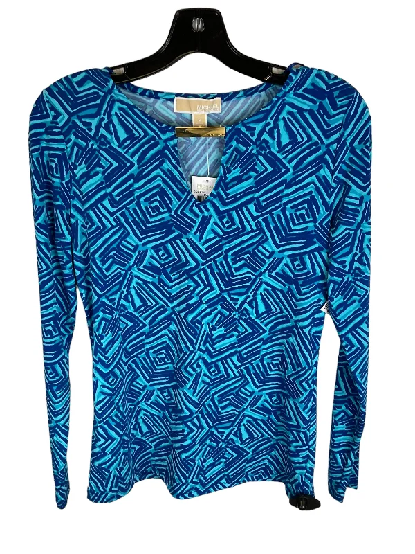 Crazy Deals Top Long Sleeve By Michael By Michael Kors In Blue, Size: M