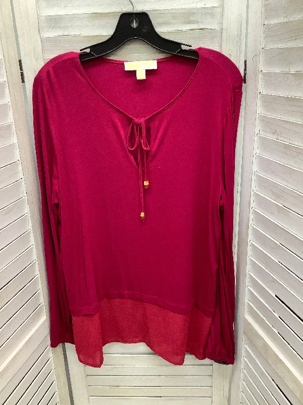 Final Sale Top Long Sleeve By Michael By Michael Kors In Pink, Size: L