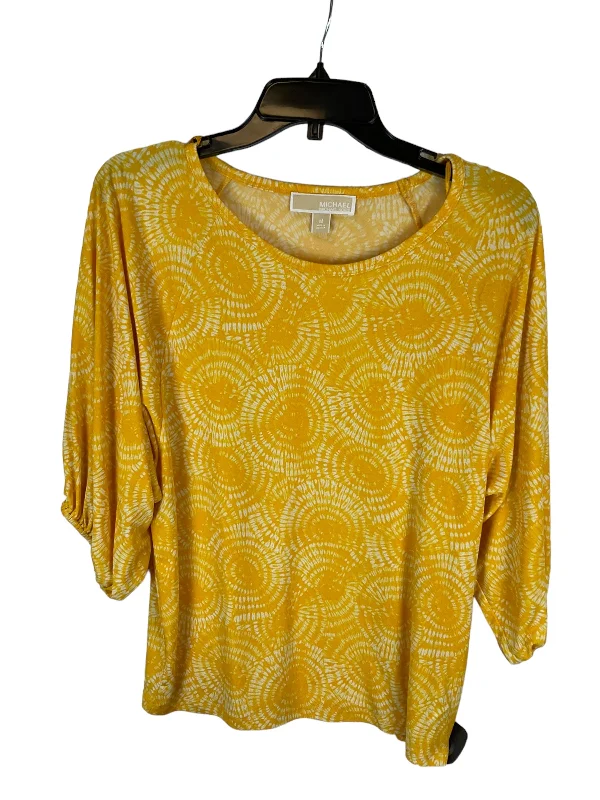 Unbeatable Prices Top Long Sleeve By Michael By Michael Kors In Yellow, Size: M
