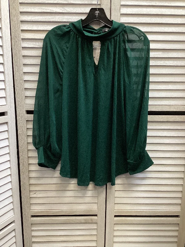 Overstock Top Long Sleeve By New York And Co In Green, Size: Xl
