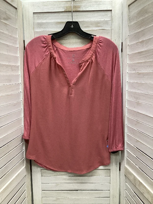 Quick Sale Top Long Sleeve By New York And Co In Pink, Size: Xs