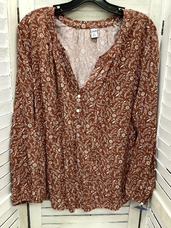 Referral Discount Top Long Sleeve By Old Navy In Floral Print, Size: 2x