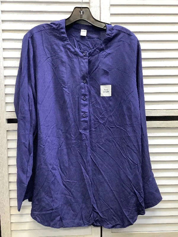 Exclusive Offers Top Long Sleeve By Old Navy In Navy, Size: Xl