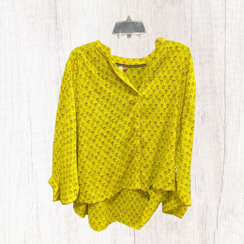 Price Smash Top Long Sleeve By Pilcro In Chartreuse, Size: S