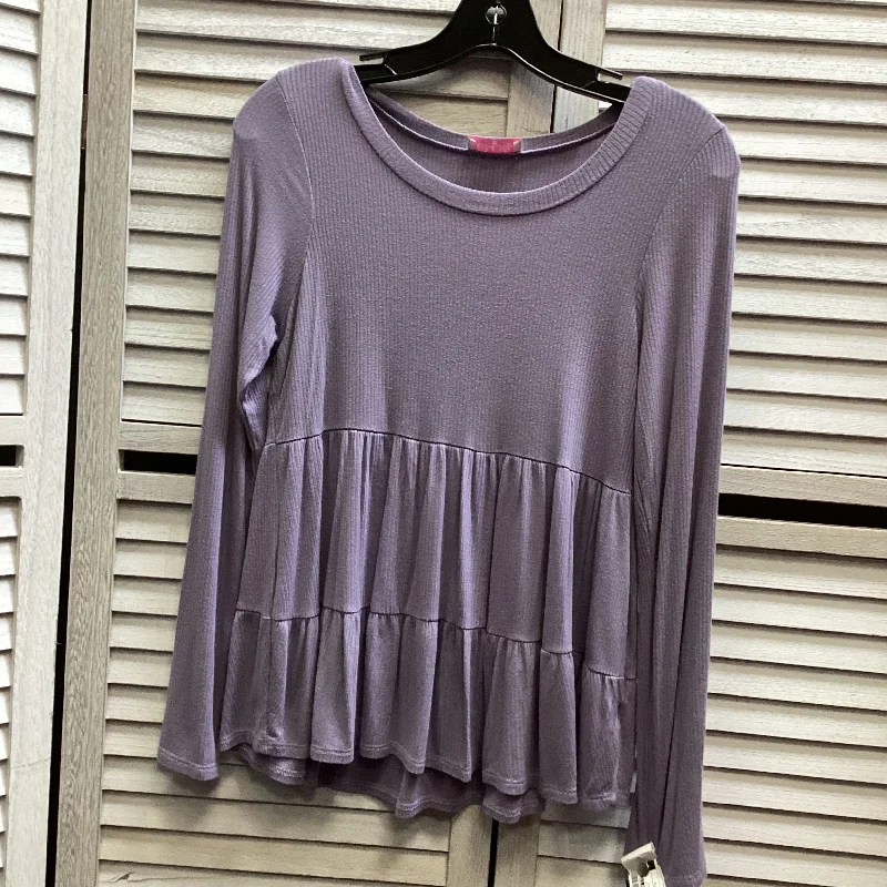 Price Slash Top Long Sleeve By Pink Lily In Purple, Size: S
