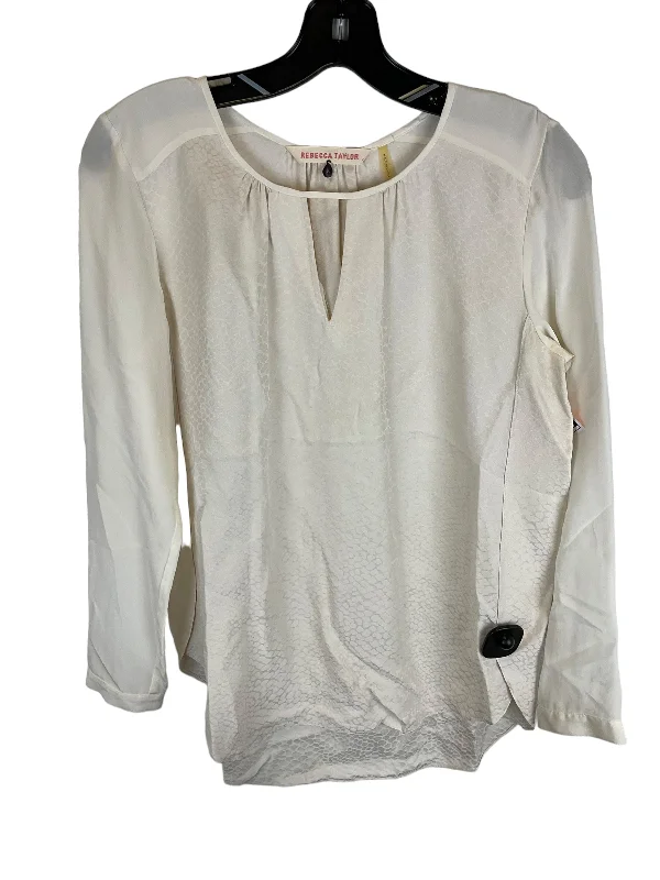 Major Savings Top Long Sleeve By Rebecca Taylor In Cream, Size: S