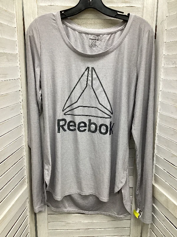 Best Bargains Top Long Sleeve By Reebok In Grey, Size: L
