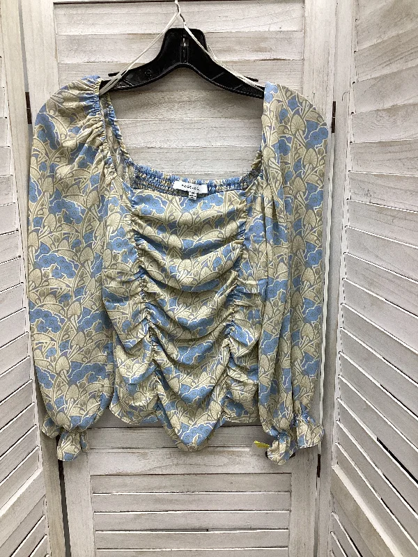 Early Access Top Long Sleeve By Rose And Olive In Blue & Cream, Size: Xs