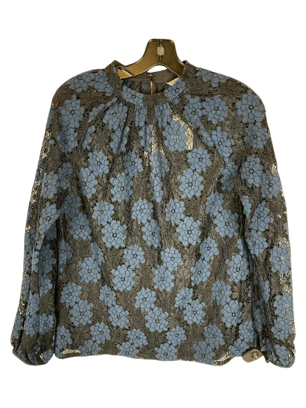 Members Only Top Long Sleeve By Trina Turk In Black & Blue, Size: S