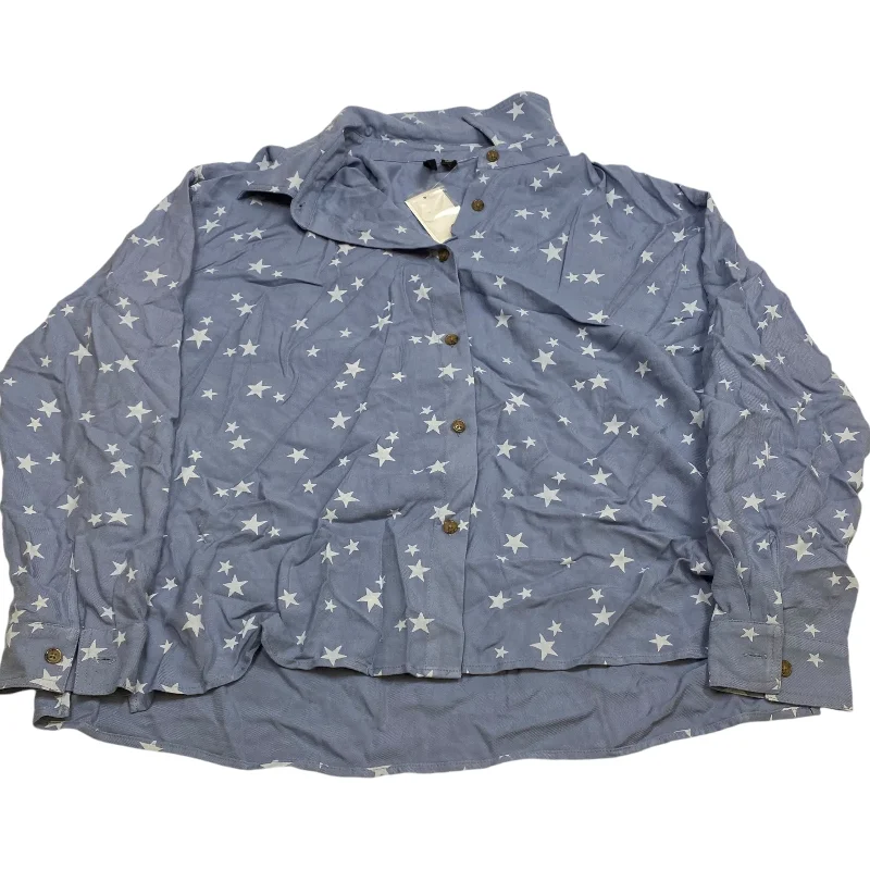 Limited Availability Top Long Sleeve By Versona In Blue, Size: S