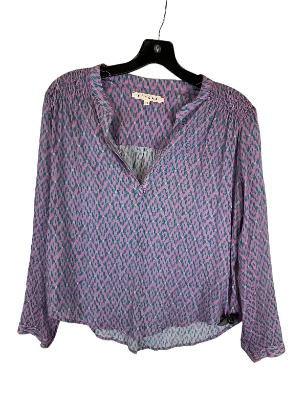Deal Explosion Top Long Sleeve Designer By Cmb In Purple, Size: Xs