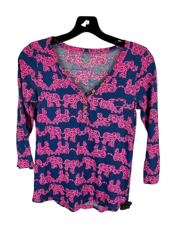 Markdown Madness Top Long Sleeve Designer By Lilly Pulitzer In Blue, Size: Xs