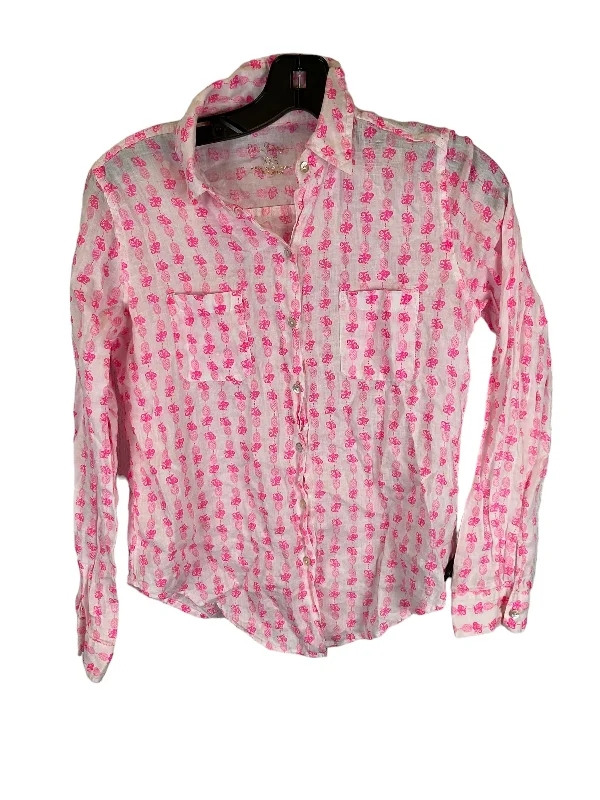 Loyalty Reward Top Long Sleeve Designer By Lilly Pulitzer In White, Size: Xxs