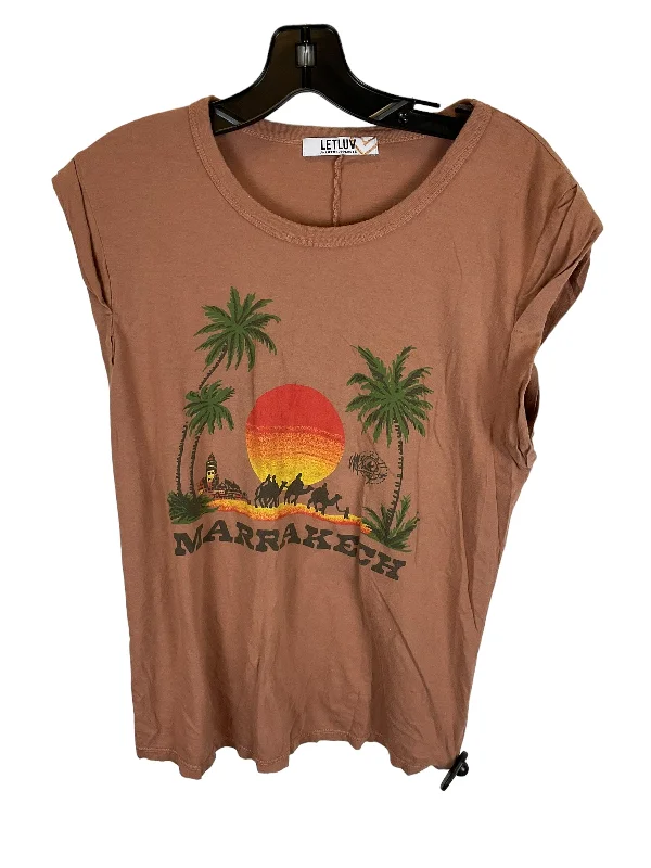 Best Seller Top Short Sleeve By Anthropologie In Orange, Size: S