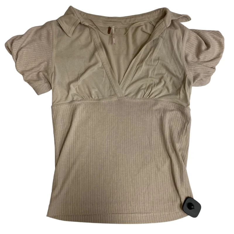Massive Deals Top Short Sleeve By Free People In Cream, Size: M