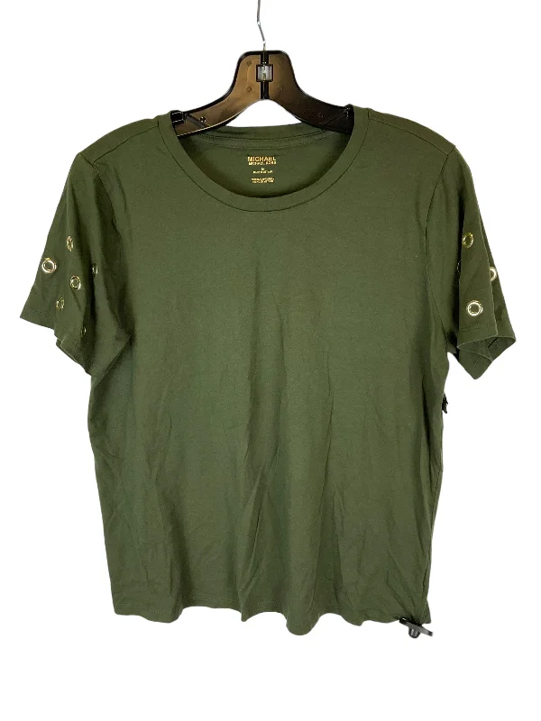 Clearance Sale Top Short Sleeve By Michael By Michael Kors In Green, Size: M