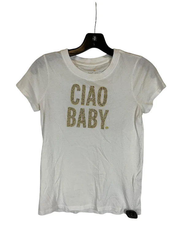 Final Clearance Top Short Sleeve Designer By Kate Spade In White, Size: Xs