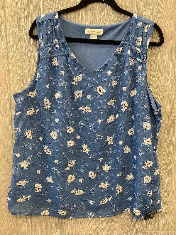 Closeout Top Sleeveless By Christopher And Banks In Blue, Size: Xl