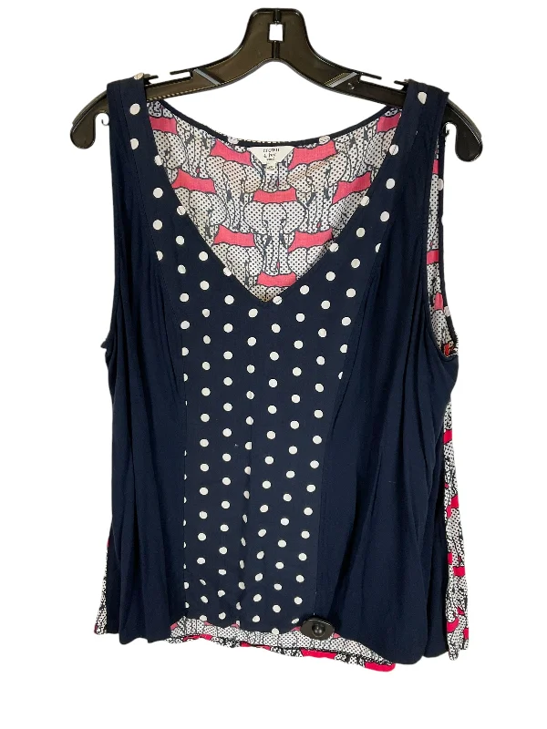 Bargain Prices Top Sleeveless By Crown And Ivy In Navy, Size: 2x