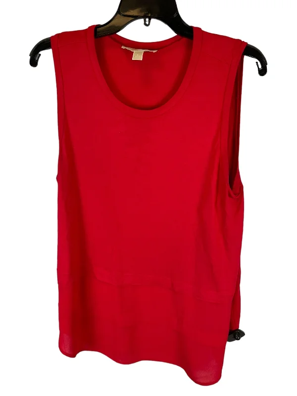 Stock Clearance Top Sleeveless By Michael By Michael Kors In Red, Size: L