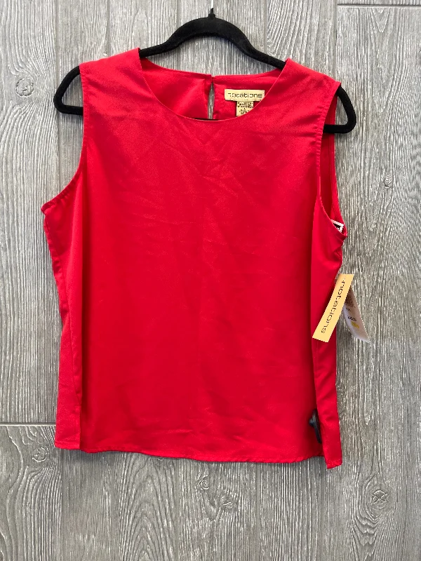 Savings Alert Top Sleeveless By Notations In Red, Size: L