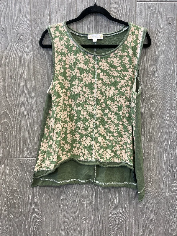 Weekend Deal Top Sleeveless By Suzanne Betro In Green & Pink, Size: Xl