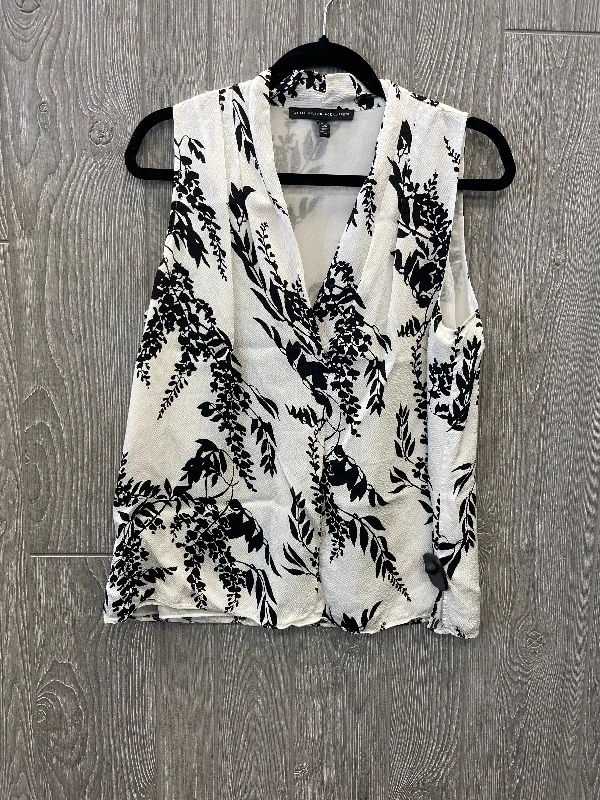 Price Drop Top Sleeveless By White House Black Market In Black & White, Size: M