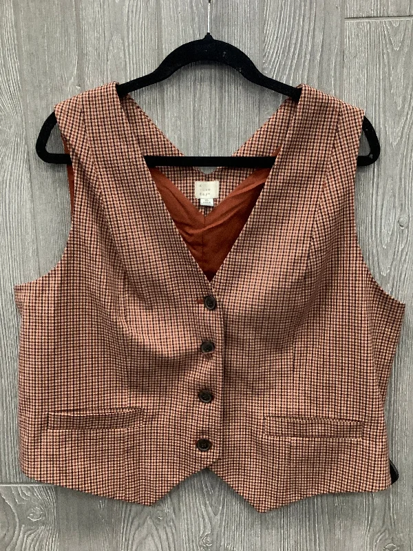 Early Access Vest Other By A New Day In Plaid Pattern, Size: Xl