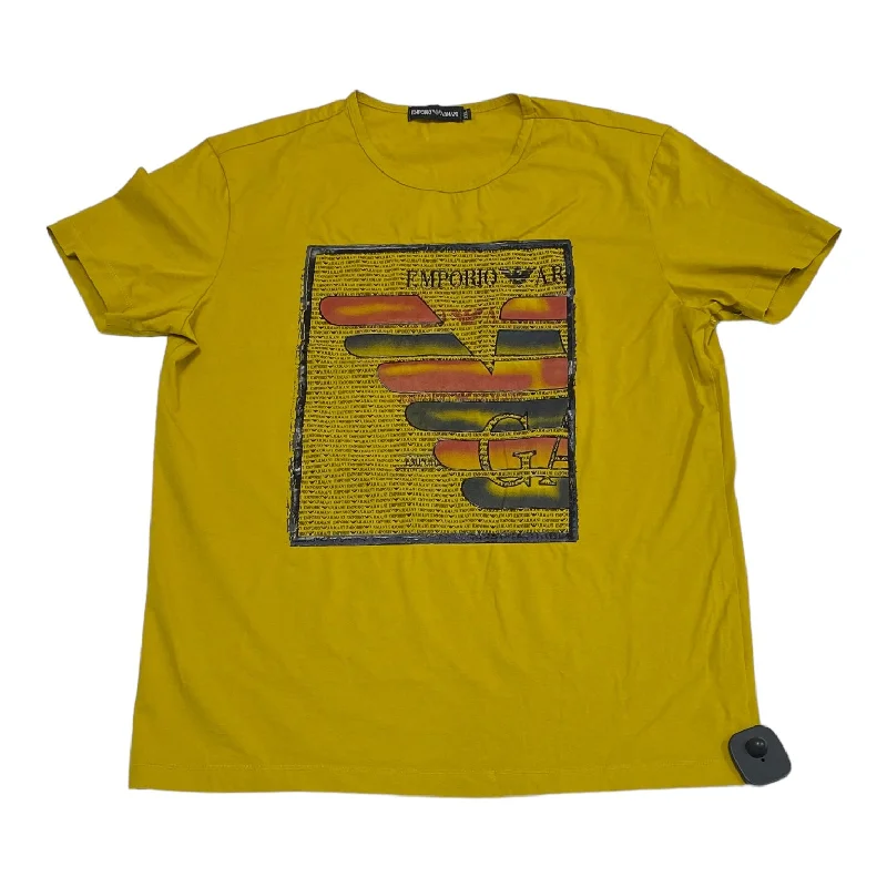 Limited Edition Yellow Top Short Sleeve Emporio Armani, Size Xxl