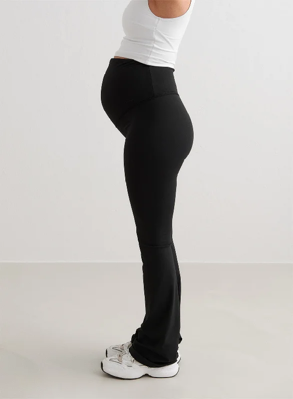 Price Cut Black Sense Maternity Flare Tights