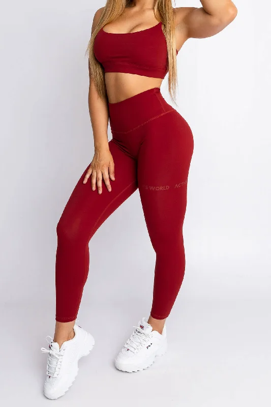 Sneak Peek Sale Classic Leggings - Maroon
