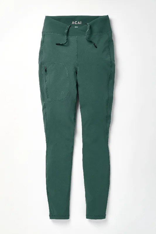 Loyalty Reward Shower Resistant Softshell Leggings - Forest Green